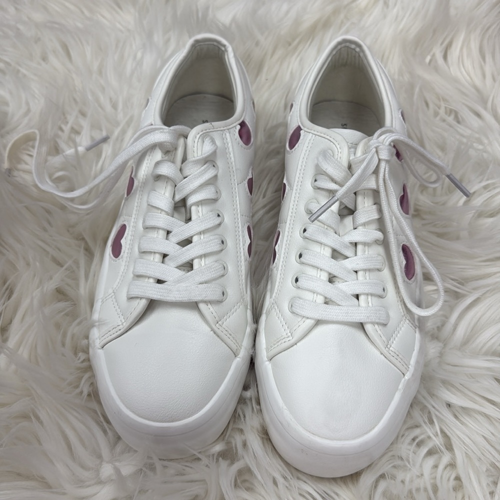 Sincerely Jules White Pink Heart Sneakers - Picture 7 of 7
